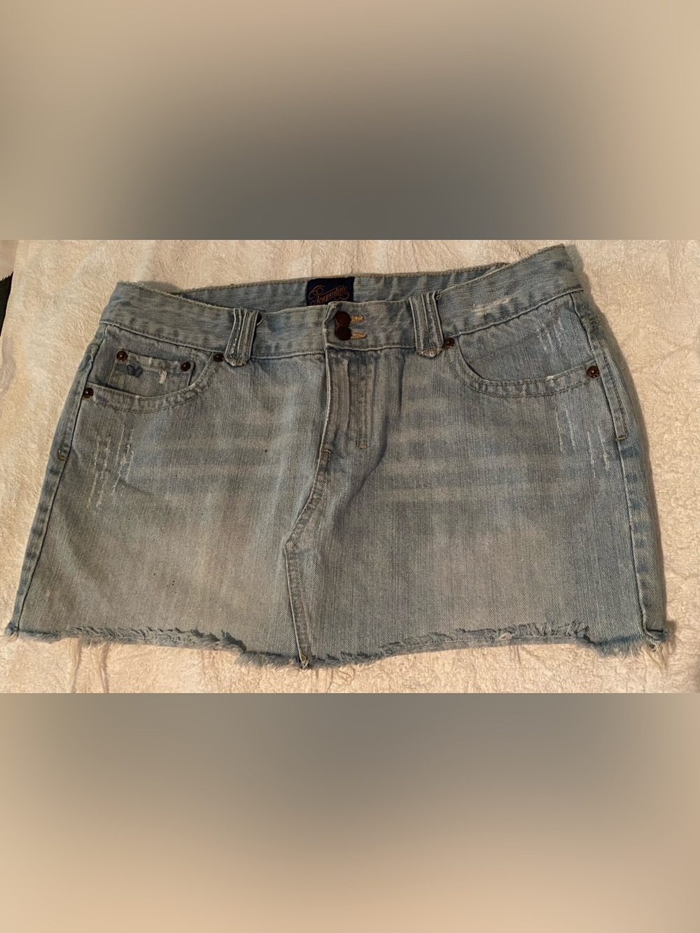 Aeropostale Light Blue Denim Skirt with Navy Label Size 7/8 Pre-Owned